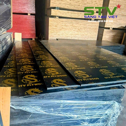 Ván ép coppha phủ phim<br>KT: 1220*2440*18mm<br>1220*2440*15mm<br>1220*2440*12mm